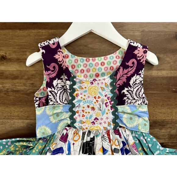 NEW Matilda Jane Platinum Sew It Seems Fancy Shasta Sleeveless Green Blue Dress - Picture 3 of 8